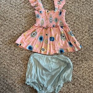 Posh Peanut Evil Eye Baby Dress Set